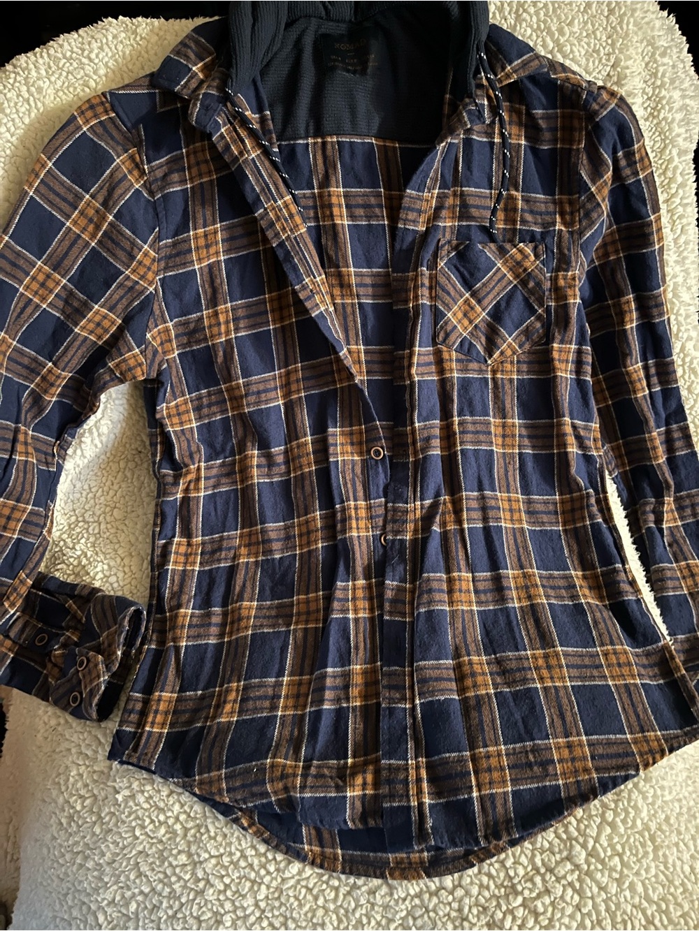 Nomad Navy and Brown Plaid Lined Jacket